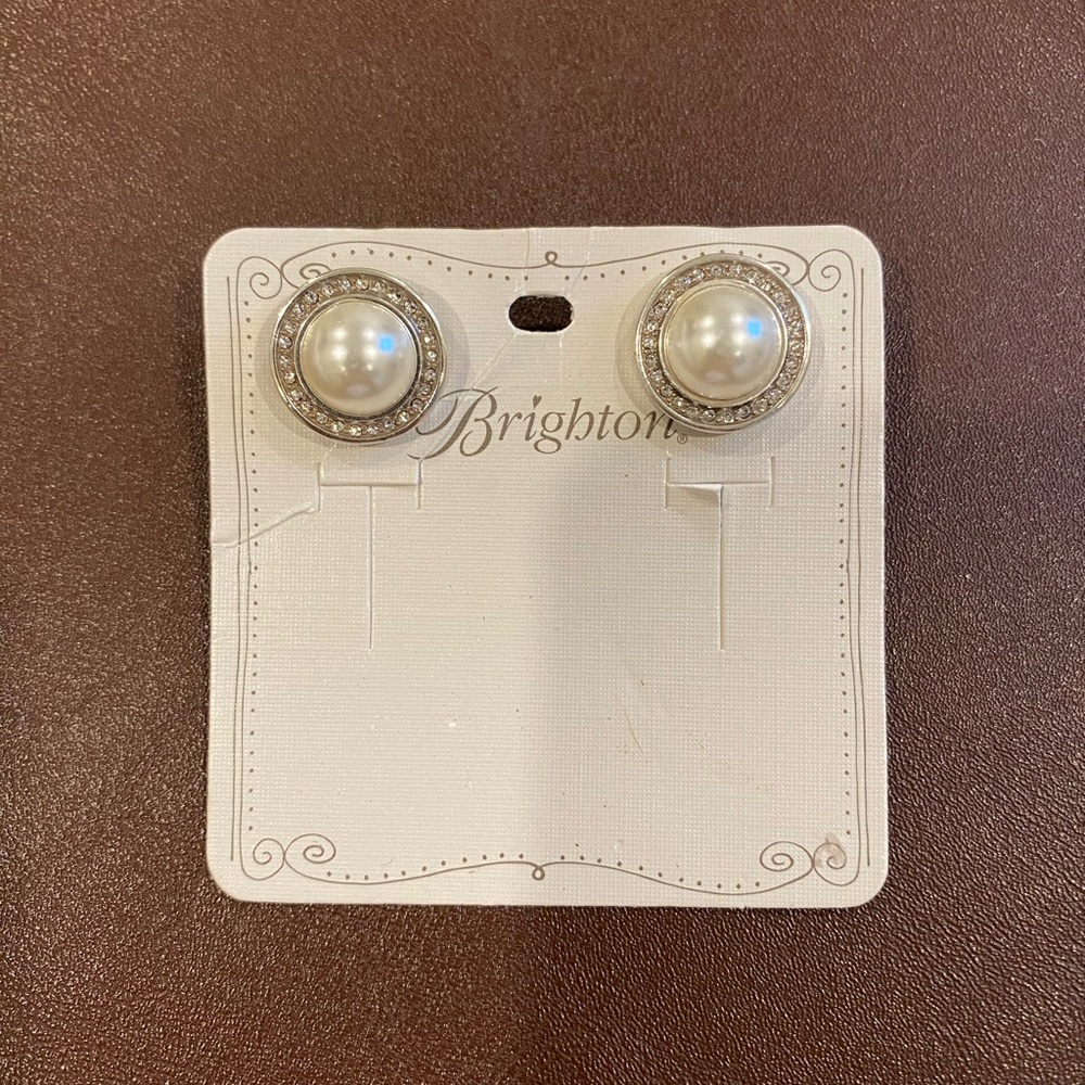 Brighton CLOSEOUT Silver and White Pearl Earrings New